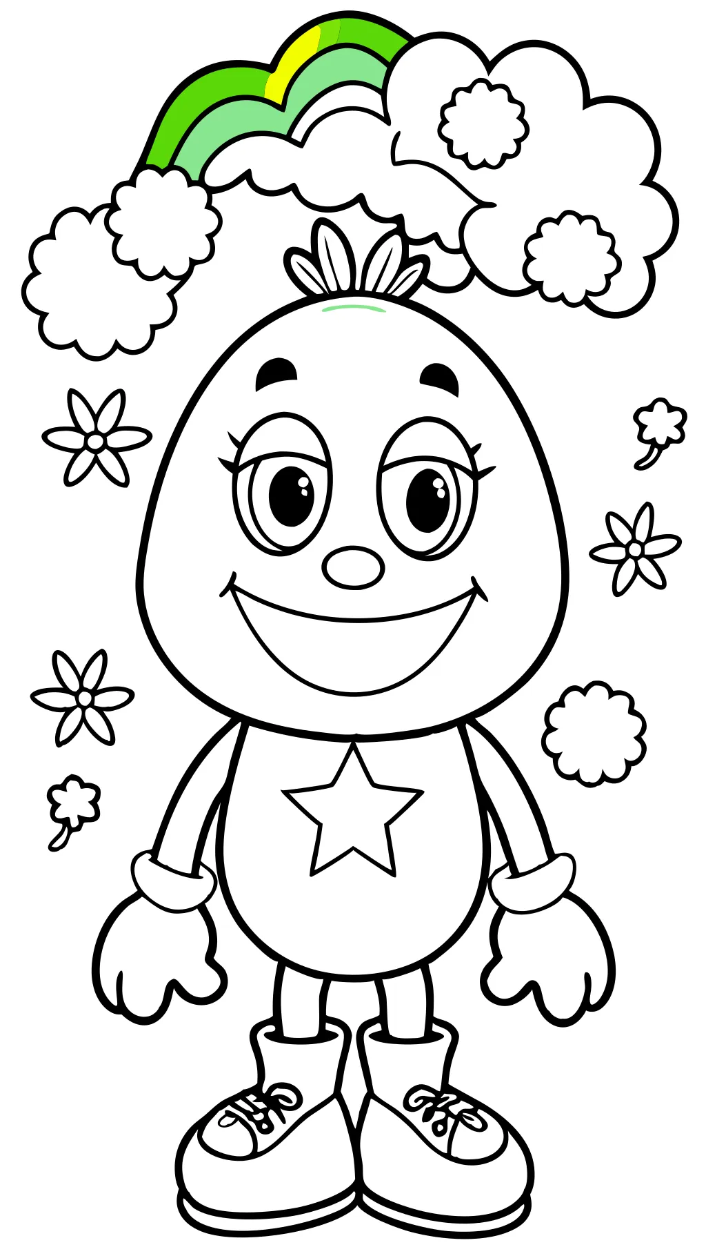 rainbow friends coloring pages green